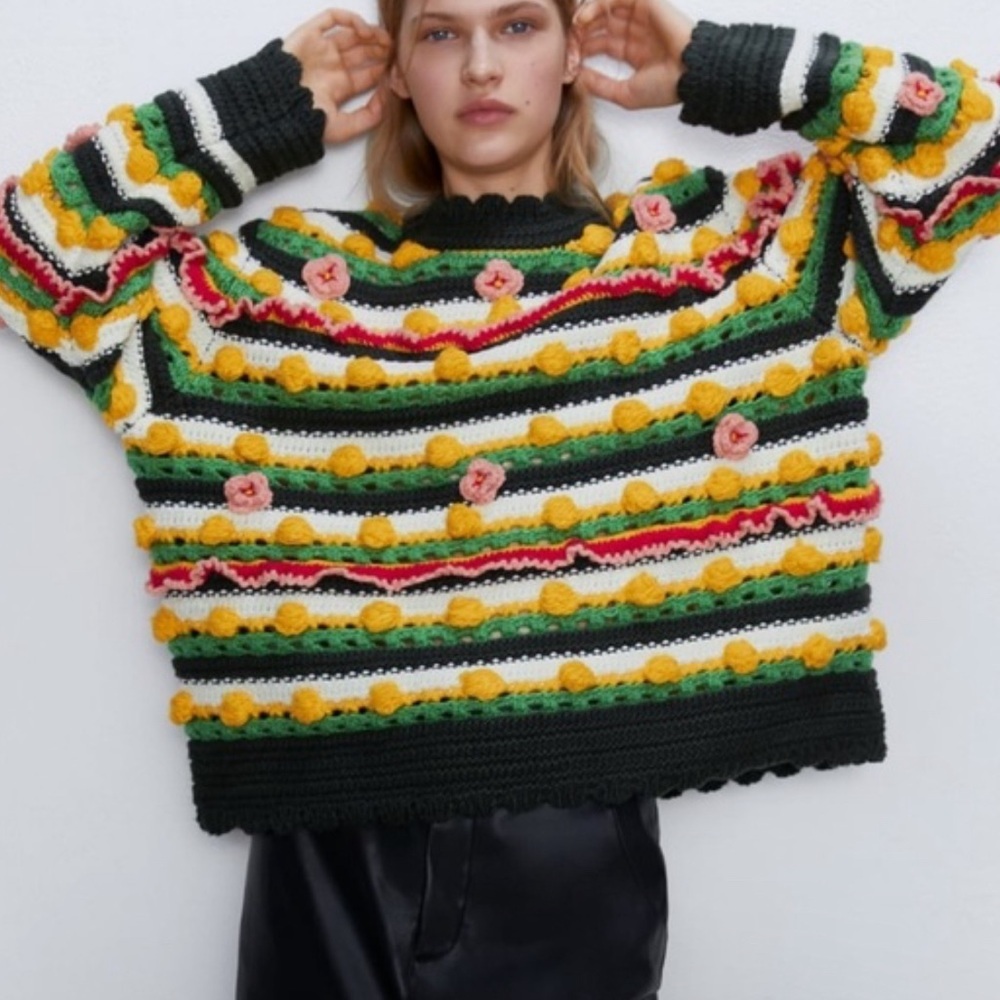Zara limited edition embellished sweater size M